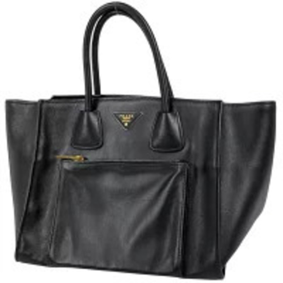 Prada Handbags - Prada Plate 2way Shoulder Bag Shopping Leather Nero Black